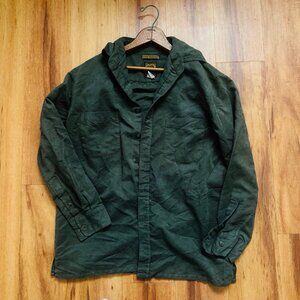 Bruno Green Micro Suede Button Down Shirt Men's Size M